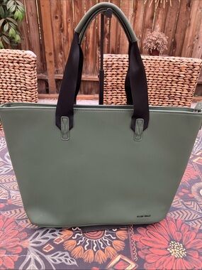 Allen Solly Army Green PU Tote Laptop Bag